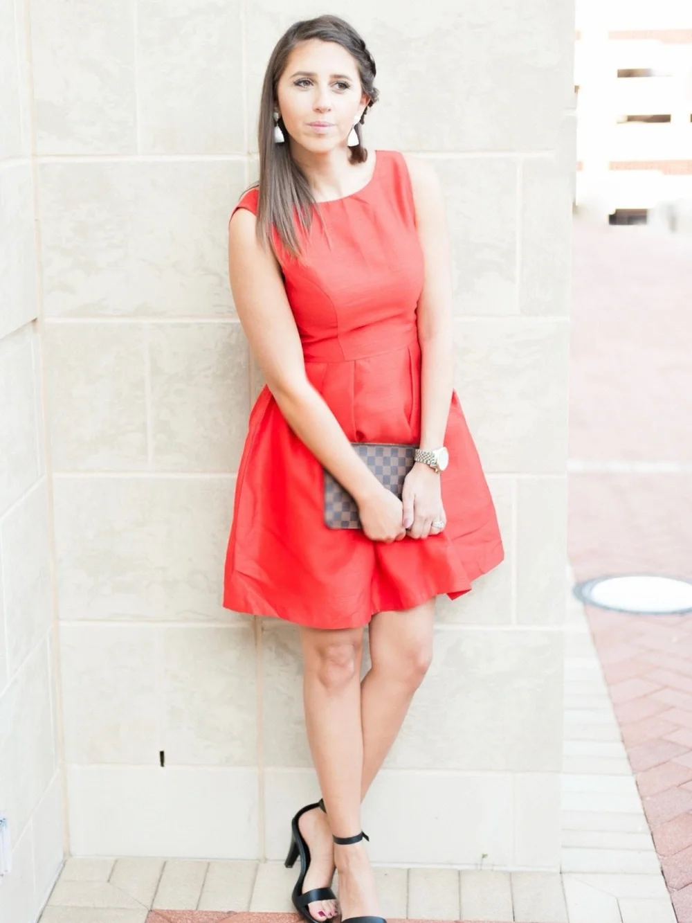 Kate Spade Sleeveless Coral-Red Fit & Flare Mini Dress,NWT,SZ14